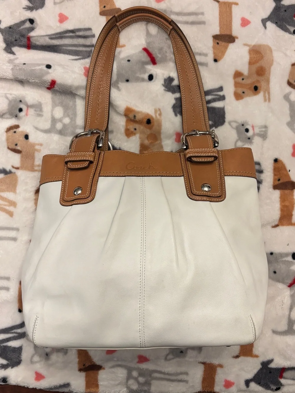 Vintage Coach Soho Pleated Leather Tote Bag